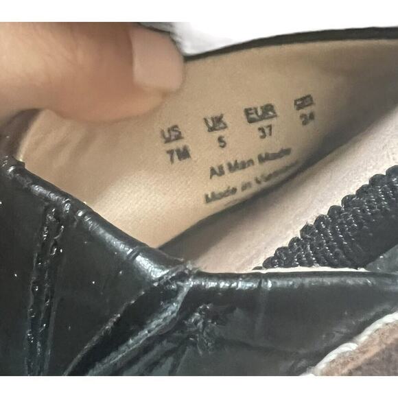 DR SCHOLLS Black Faux Croc Cut Out D'Orsay Flats Shoes 7 Slip On Comfort - Picture 7 of 12